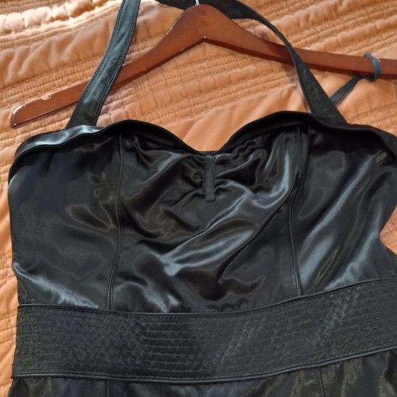 Marc Jacobs Black Satin Mini Halter Dress | 8 - Picture 3 of 16